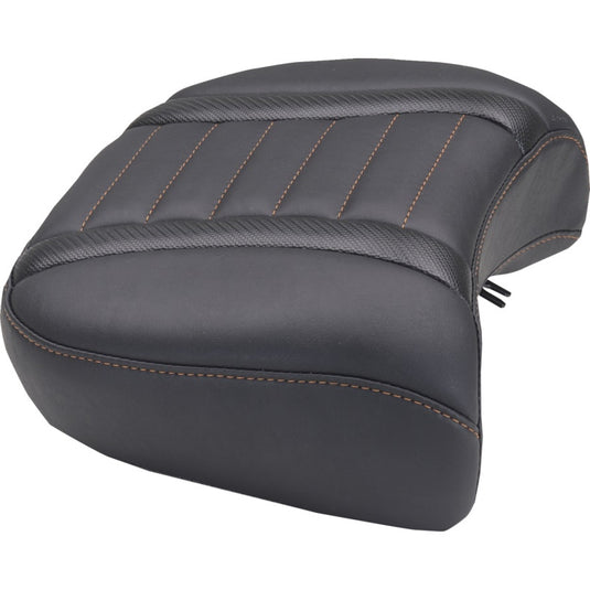Mustang 88420MO Deluxe Touring Wide Passenger Seat - Mandarin Orange Stitching
