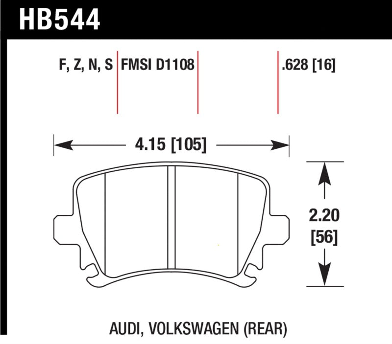 Load image into Gallery viewer, Hawk Performance HB544N.628 HAWK HP+ Brake Pad Sets
