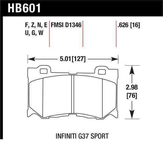 Hawk Performance HB601F.626 HAWK HPS Brake Pad Sets