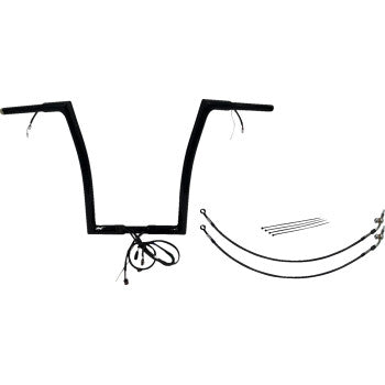 Fat Baggers, Inc. 701916-B 1-1/4in. Plug and Play EZ Install Flat Top Handlebar Kit - Black