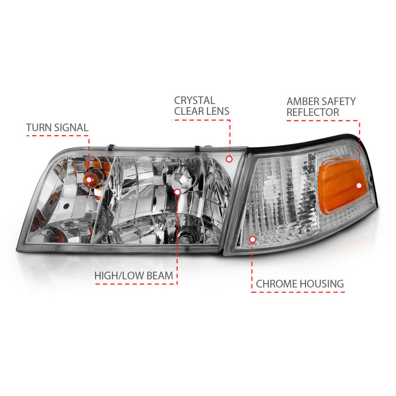 Load image into Gallery viewer, Anzo 121556 ANZ Crystal Headlights
