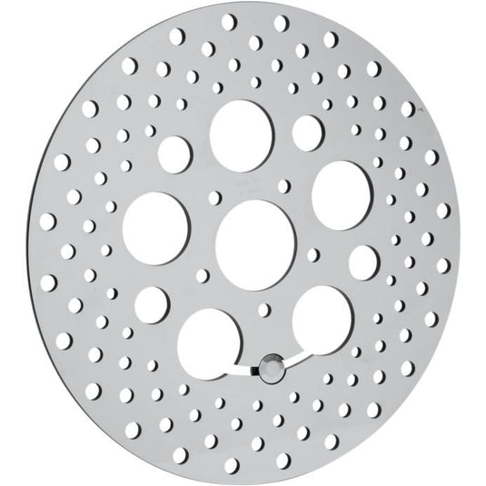 Drag Specialties DS-325739 Polished Stainless Steel Drilled Brake Rotor