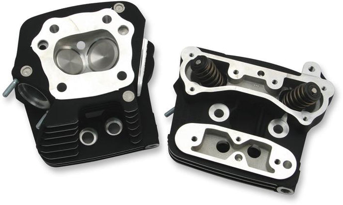 S&S Cycle 106-6064 Performance Cylinder Heads for Evolution Big Twin - Black Powder-Coat
