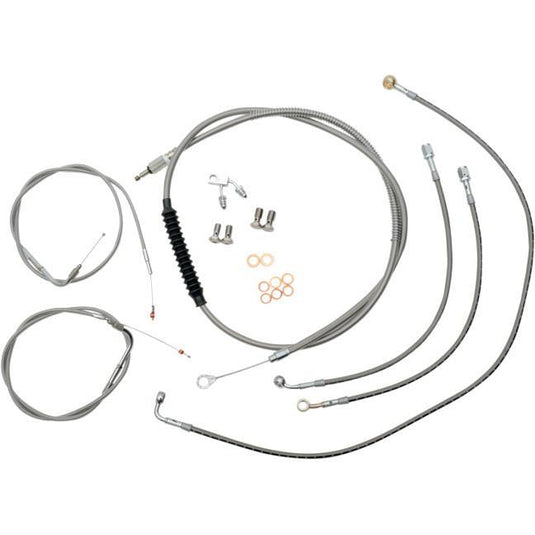 La Choppers LA-8052KT-16 Cable/Brake Line Kit - 15-17in. Ape Hangers - Stainless