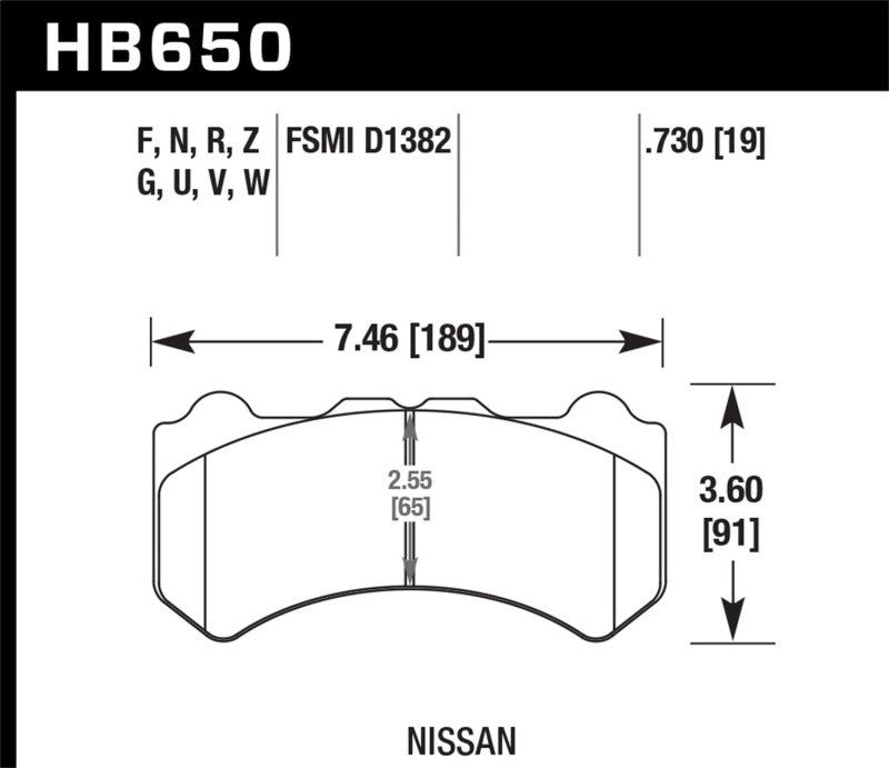 Load image into Gallery viewer, Hawk Performance HB650Z.730 HAWK Ceramic Brake Pad Sets
