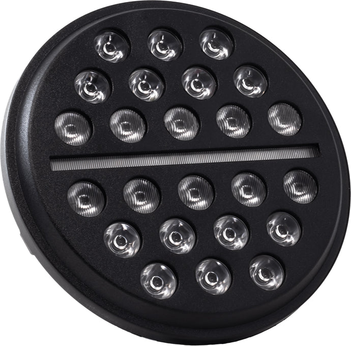 Letric Lighting Co. LLC-ILHC-7B 7in. LED Headlight for Indian - Buck-Shot Style Multi-Mini LED - Black
