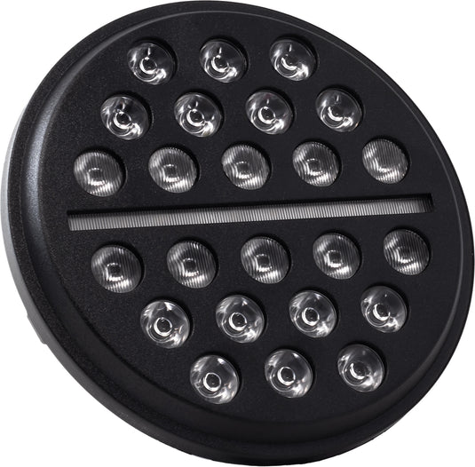 Letric Lighting Co. LLC-ILHC-7B 7in. LED Headlight for Indian - Buck-Shot Style Multi-Mini LED - Black