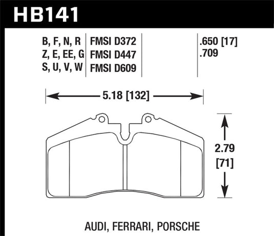 Hawk Performance HB141G.650 HAWK DTC-60 Brake Pad Sets