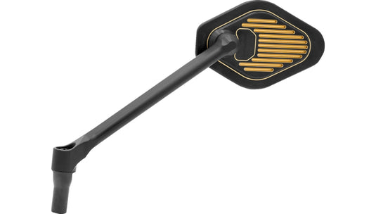 Drag Specialties 0640-1868 Long Stem Adjustable Mirror - Black/Gold - Left