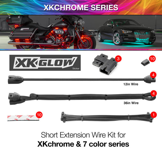 Xkglow XK-4P-WIRE-KIT-MOTO XKG Moto Extension Wires