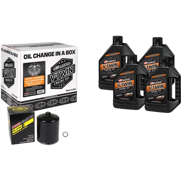Maxima 90-069014PB Evolution Mineral Quick Oil Change Kit with Black Filter