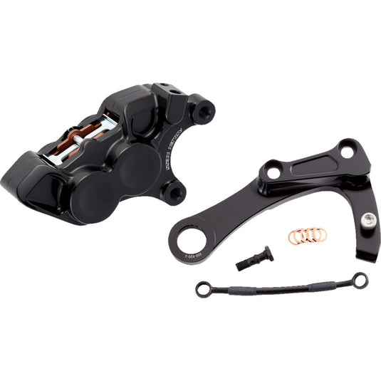 Arlen Ness 02-329 4-Piston Differential Bore Rear Brake Caliper/Bracket - Black