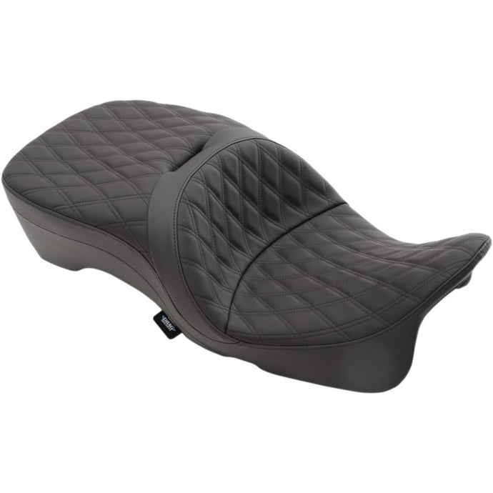 Drag Specialties 0801-1111 Large Touring Seat - Double Diamond Stitch