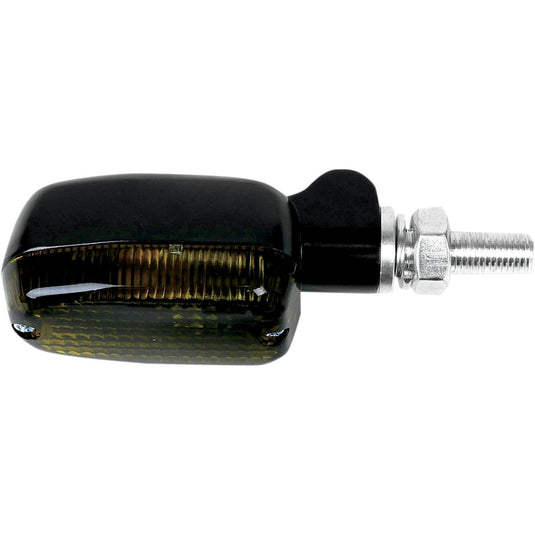 K&S Technologies 25-8302BK Black Satin Aluminum Marker Lights - Oblong with Smoke Lens - Single Filament