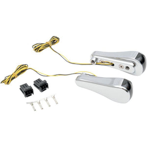 Alloy Art RGFS1-1 LED Front Signal Lights with Clear lens/Amber LEDs - Chrome (smooth)