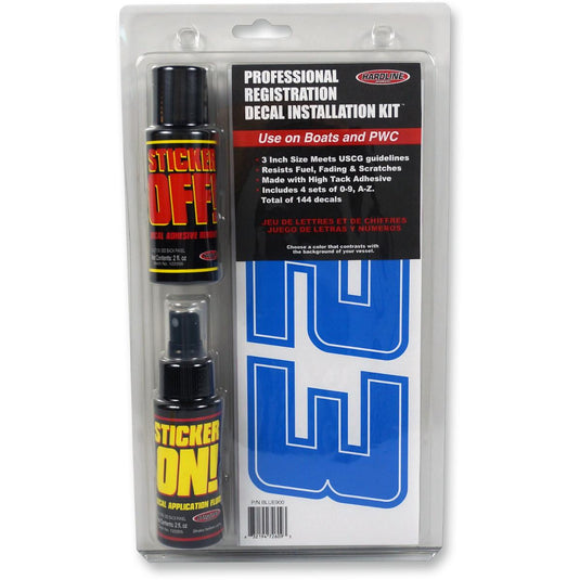 Hardline BLUE900 Professional Registration Decal Installation Kit - Blue