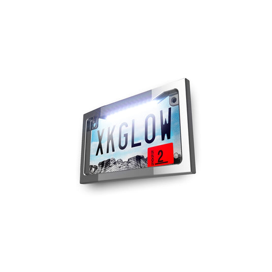 Xk Glow XK034019-W Lighted License Plate Frame - Chrome