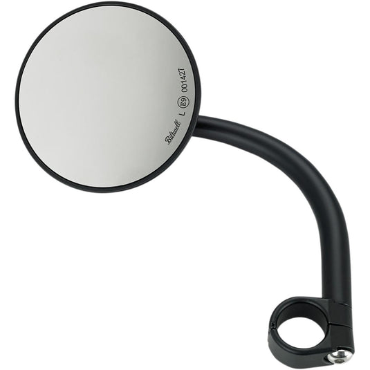 Biltwell Inc. 6503-501-131 4in. Round Utility Mirror with Clamp On Mount for 1in. Bar - Black