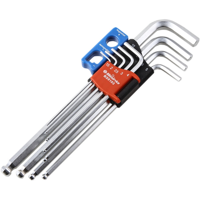 Bikeservice BS9103 Extra Long Magnetic Hex Key Set
