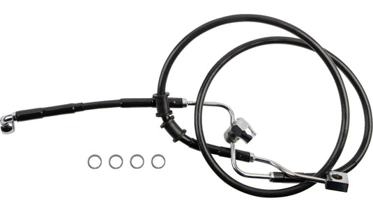 Drag Specialties 1741-6347 Black Vinyl Coated Standard Length ABS Stainless Steel Rear Brake Line Kit