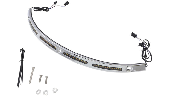 Custom Dynamics CD-WT2-14-C Windshield Trim with LED Turn Signals - Chrome - Standard Turn Signal