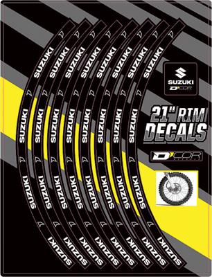 Dcor 40-80-206 Rim Decal - Suzuki 21in. - Front
