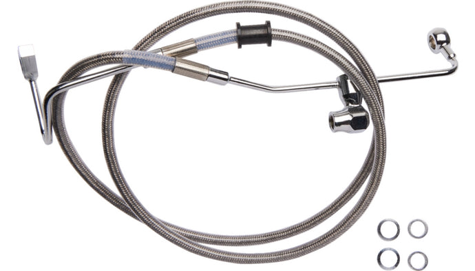 Drag Specialties 1741-6334 Clear Coated Standard Length ABS Stainless Steel Rear Brake Line Kit
