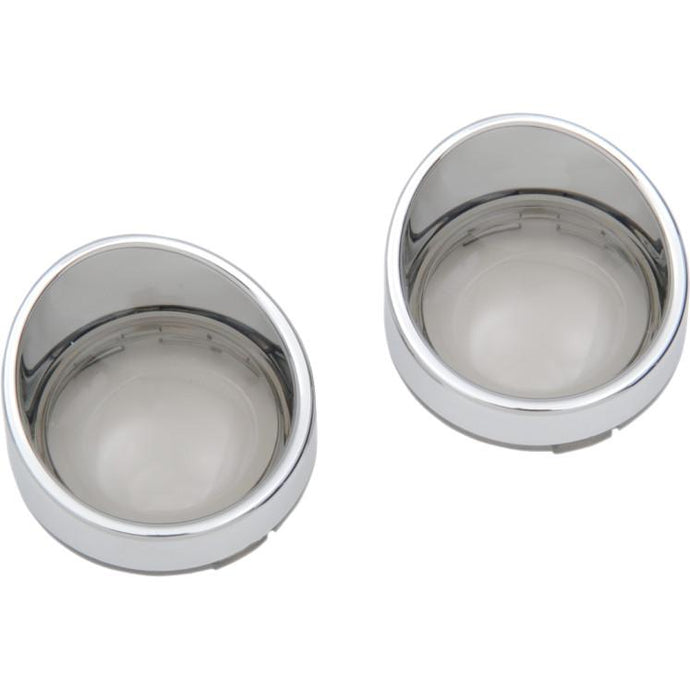 Drag Specialties 2020-0399 Visor style Bezel and Lens for Deuce style Turn Signals - Smoke