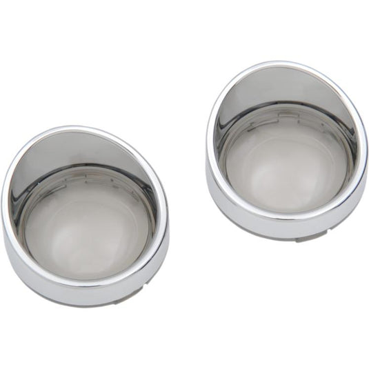 Drag Specialties 2020-0399 Visor style Bezel and Lens for Deuce style Turn Signals - Smoke
