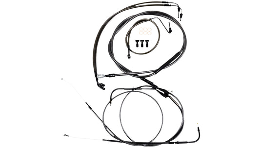 La Choppers LA-8157KT-08M Cable/Brake Line Kit - Mini Ape Hangers - Midnight