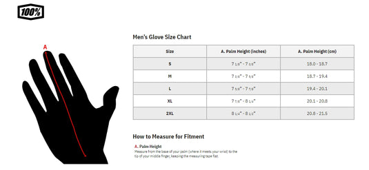 100% Ridefit Gloves (Small, Mars)