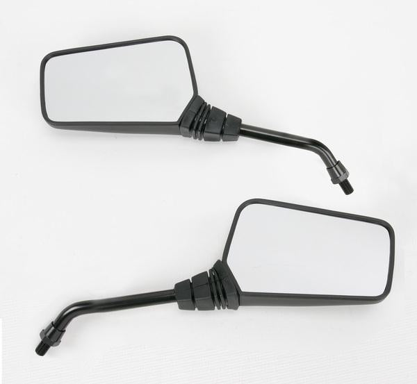 Emgo 20-25105 Universal Rectangular Mirror - Roadhawk - 7in. Strem - Black - 10mm Thread