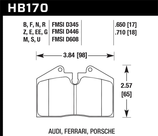 Hawk Performance HB170G.650 HAWK DTC-60 Brake Pad Sets