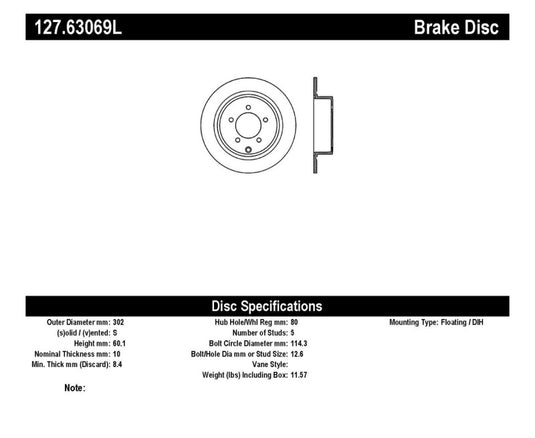 Stoptech 127.63069L ST Slot & Drill Brake Rotors