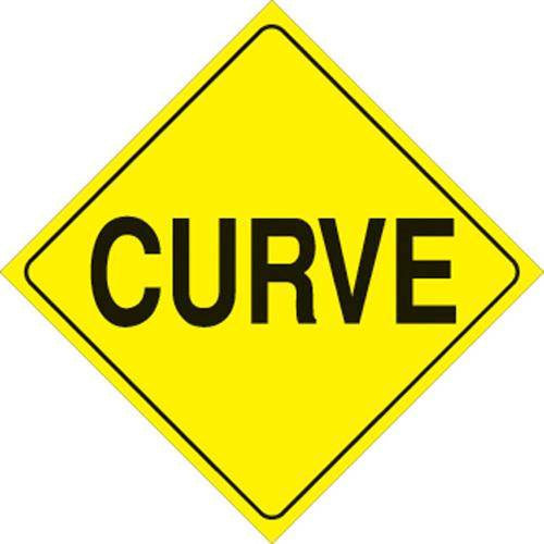 Voss 423 CU YR 12x12in. Reflective Trail Sign - Curve (Yellow/Black)