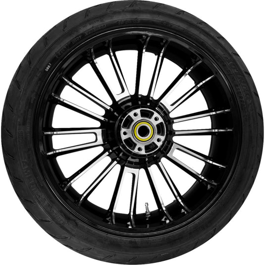 Coastal Moto PKG-ATL185BC-ABST Atlantic Rear Wheel with Dunlop Tire - 18in x 5.5in. - Black Cut