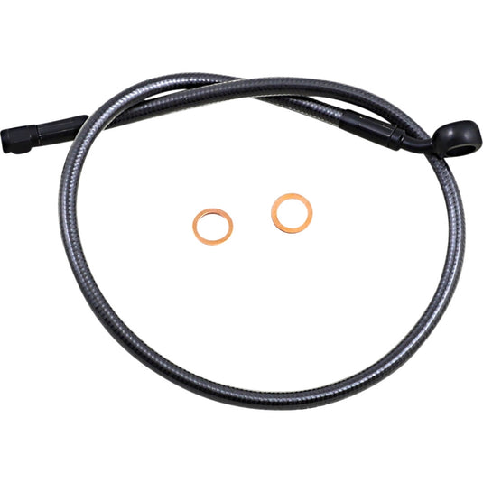 Magnum AS478128 Black Pearl Designer Series ABS Front Upper Brake Line Kit - 12mm. 35deg. Banjo - 28in.