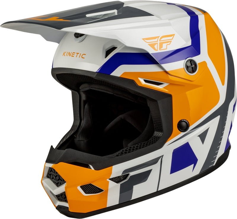Load image into Gallery viewer, Fly Racing Kinetic Scrap Youth Helmet (Small, White/Orange/Blue/Gray)

