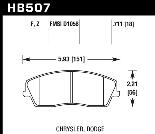 Hawk Performance HB507Z.711 HAWK Ceramic Brake Pad Sets