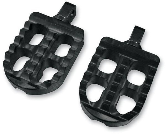 Joker Machine 08-57-1 Adjustable Serrated Footpegs - 3 5/16in. L x 2 1/2in. W x 1in. Thick - Black Anodized