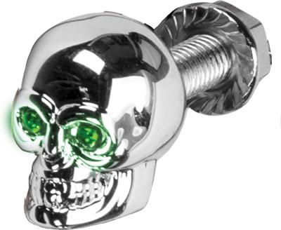 Harddrive H040080 Lighted Skull License Plate Screws - Green
