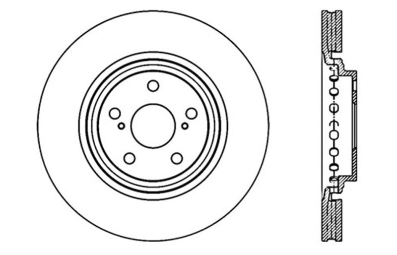 Load image into Gallery viewer, Stoptech 127.44158R ST Slot &amp; Drill Brake Rotors
