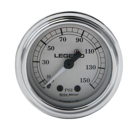 Legends 2212-0485 Fairing Mounted LED Backlit PSI Gauge - Silver with White Face
