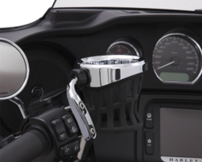 Ciro 50412 Drink Holder with 7/8in. and 1in. Handlebar Mount - Chrome