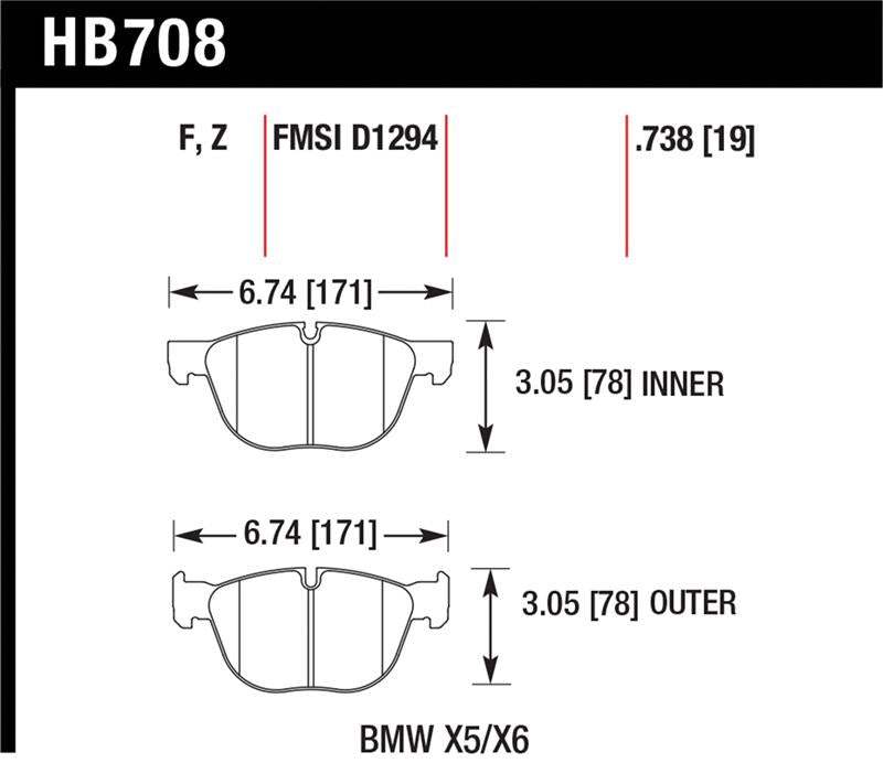 Load image into Gallery viewer, Hawk Performance HB708F.738 HAWK HPS Brake Pad Sets

