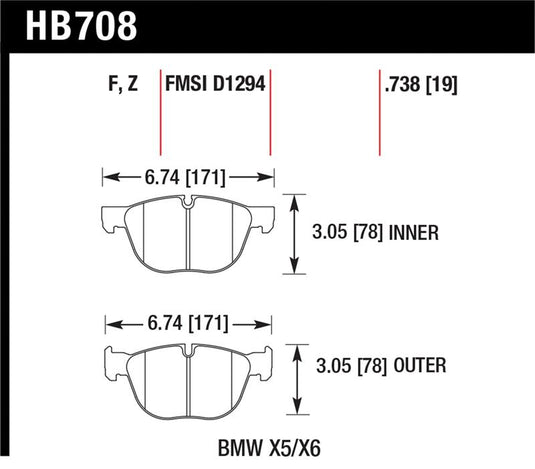 Hawk Performance HB708F.738 HAWK HPS Brake Pad Sets