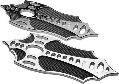 Precision Billet BAX-410-ALL-BLK Bad Axe Rider Billet Floorboards - Black