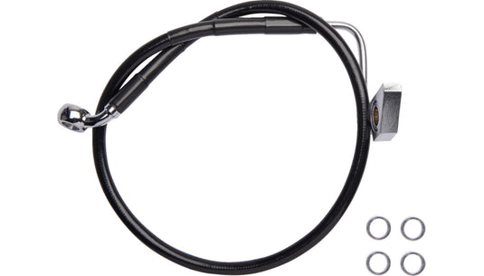 Drag Specialties 1741-6337 Black Vinyl Coated Standard Length ABS Stainless Steel Rear Brake Line Kit