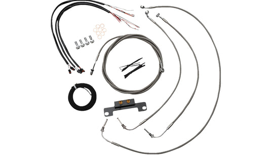La Choppers LA-8058KT2-08 Complete Handlebar Cable and Brake Line Kit - Stainless