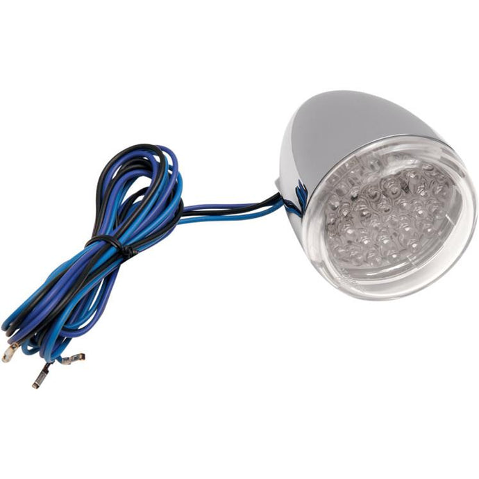 Chris Products 8501C-LED-A Rear Custom Signal Light Assembly - Chrome with Clear lens, amber LED - Hollow stem mount